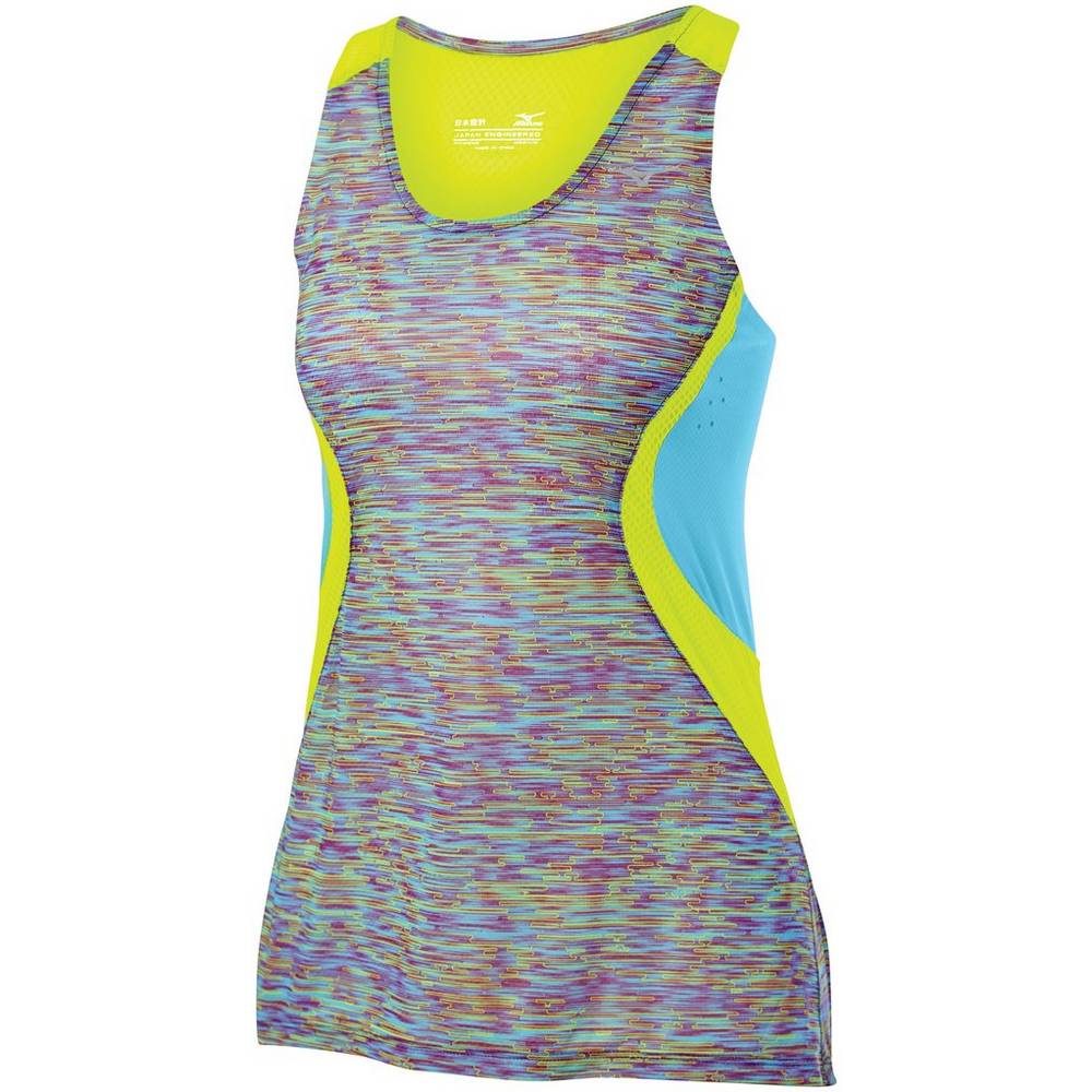 Mizuno Women's Aero Running Running Tank Top Blue Turquoise (421658-LKD)